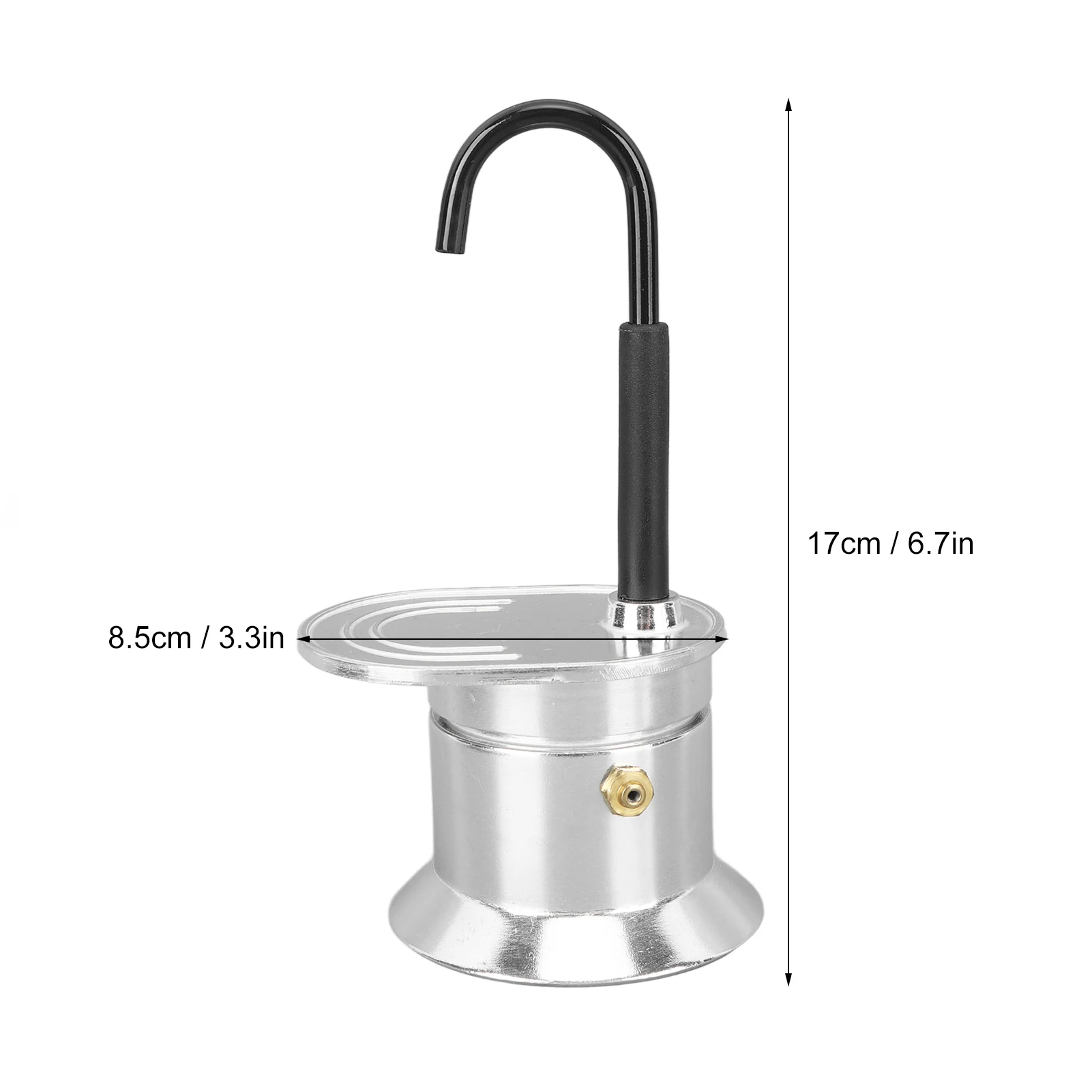 D9 Single Tube Moka Pot Coffee 1 Cup 50ML Aluminum Alloy Spout Stovetop Italian Coffee Maker Pot Cup for Outdoor Parties Travel