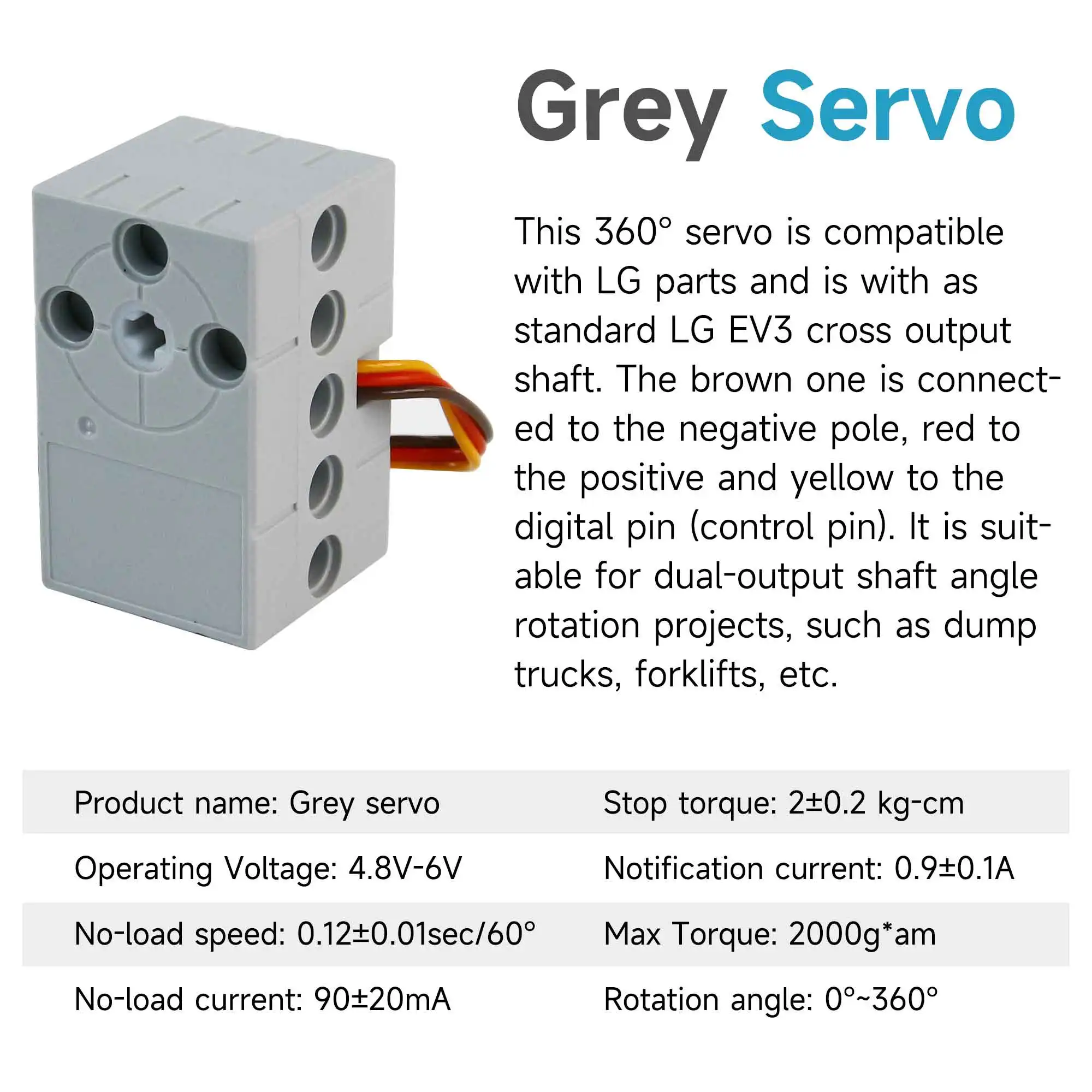 Programmable Building Block Motor Servo Steering Gear Can be Used on Microbit Robot Car and DIY Electronic Kit Programmable Toy