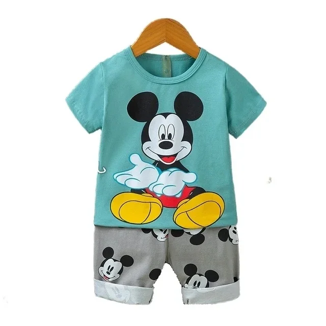 Recién llegado, ropa deportiva de Mickey mouse para bebés y niños, conjuntos de ropa de Disney para niños, disfraces de verano, ropa de algodón para bebés de 0 a 3 años