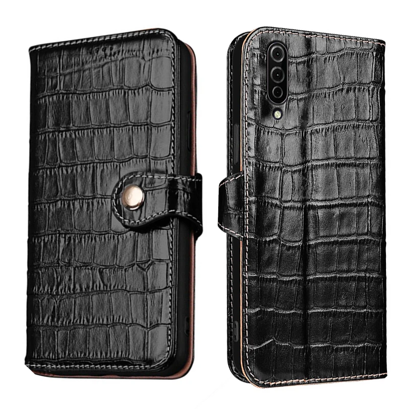 

Genuine Leather Crocodile Texture card Slot Wallet Cover For Vsmart Star 5 Joy 3 Filp Magnetic button Fall prevention phone Case
