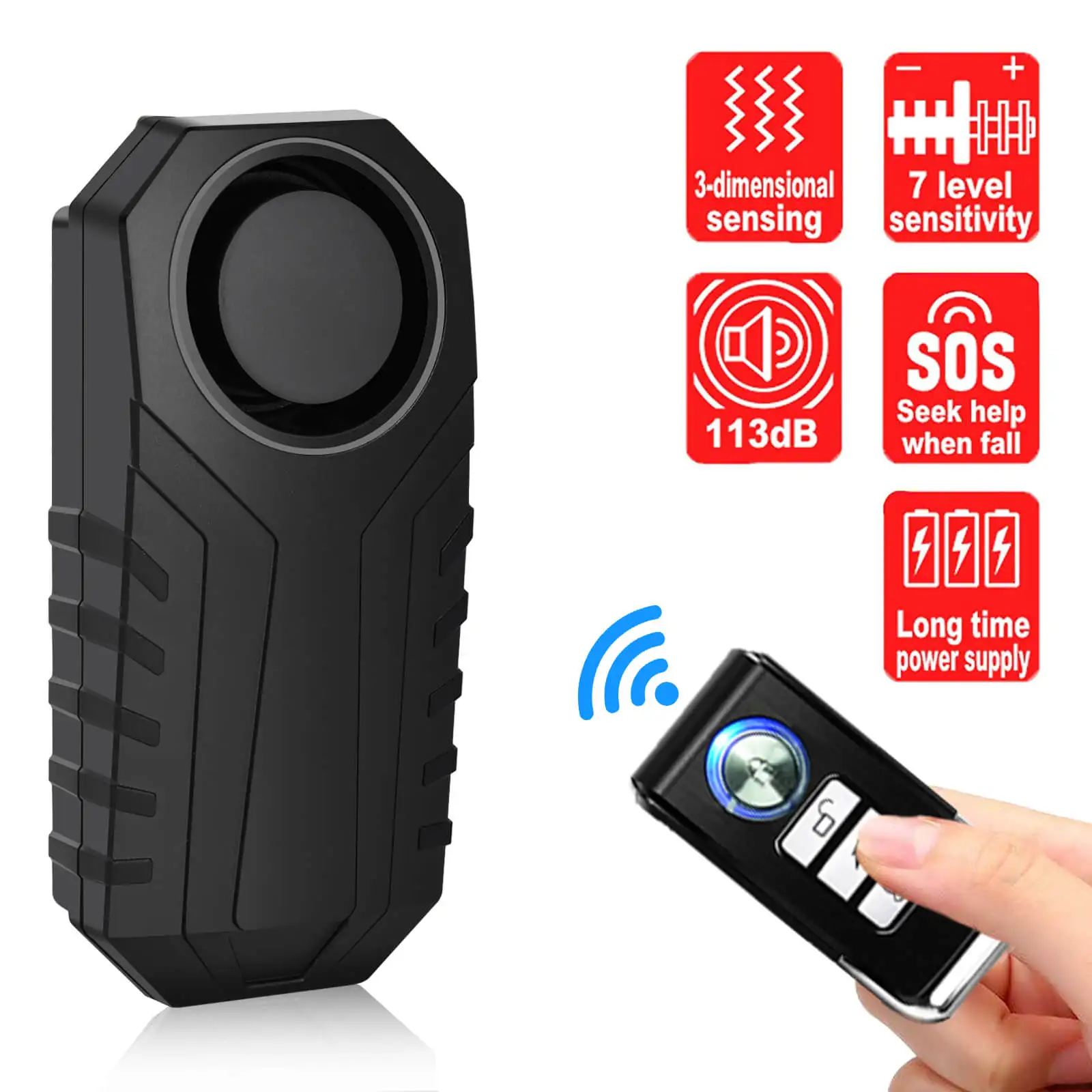 

Bike Alarm with Remote, Anti-Theft Vibration Security Alarm for E-Bike Vehicle Bicycle Electric Tricycle