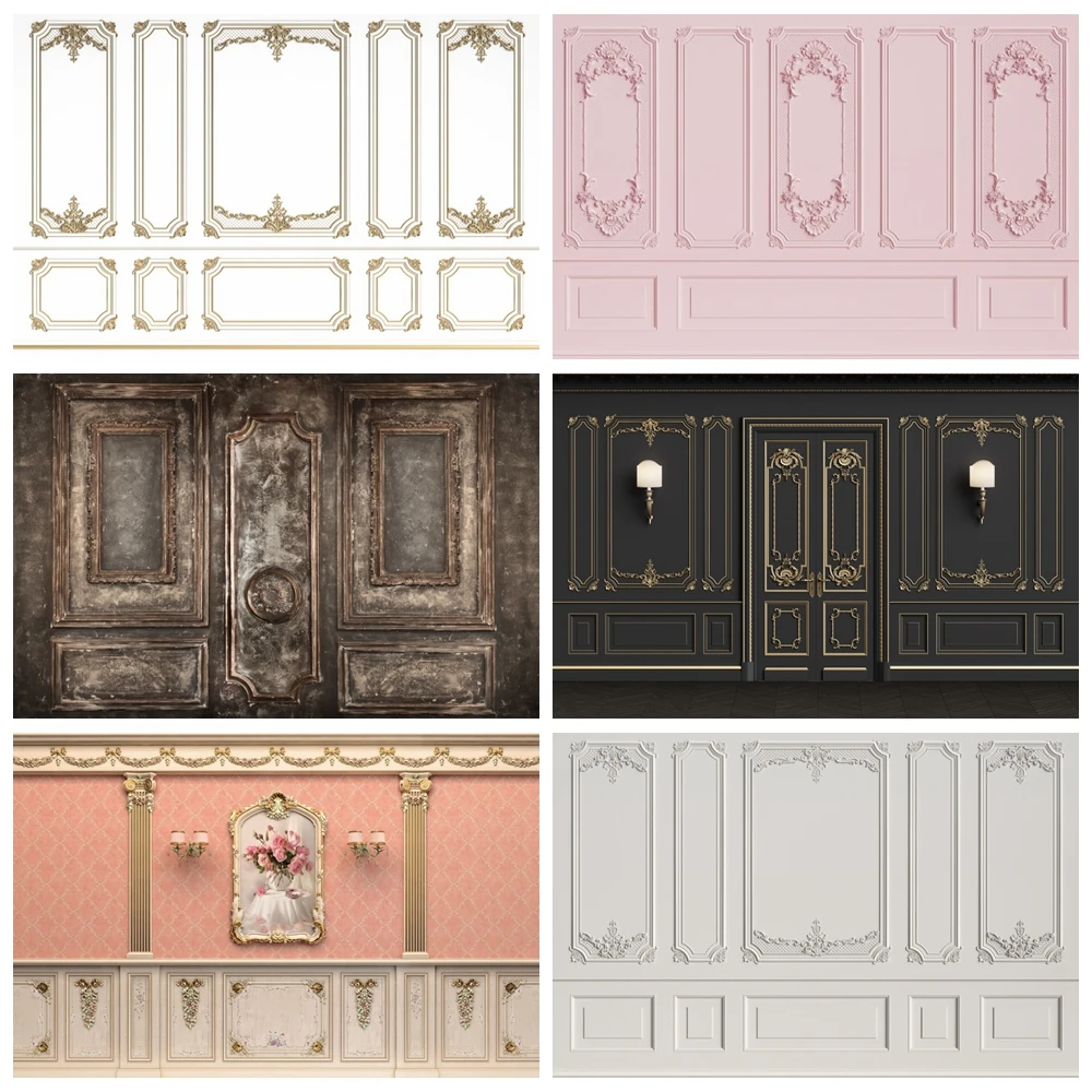 

Retro Interior Wall Backdrop for Photography Vintage Castle Palace European Indoor Baby Portrait Wedding Background Photo Studio