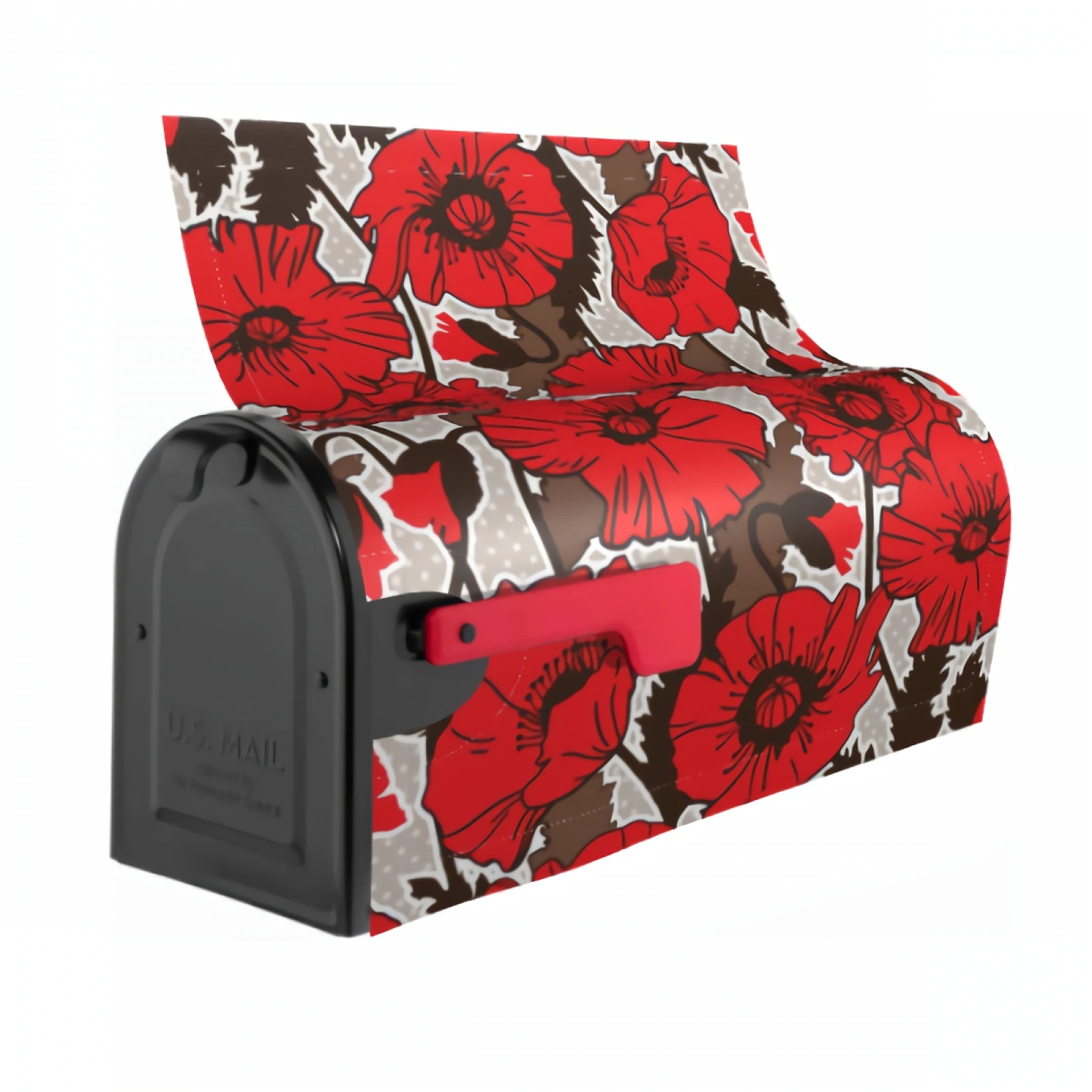 Flanders Corn Poppy Magnetic Mailbox Cover Field Poppy Magnetic Mailbox Cover Waterproof Mailbox Wraps Post Letter Box Decor