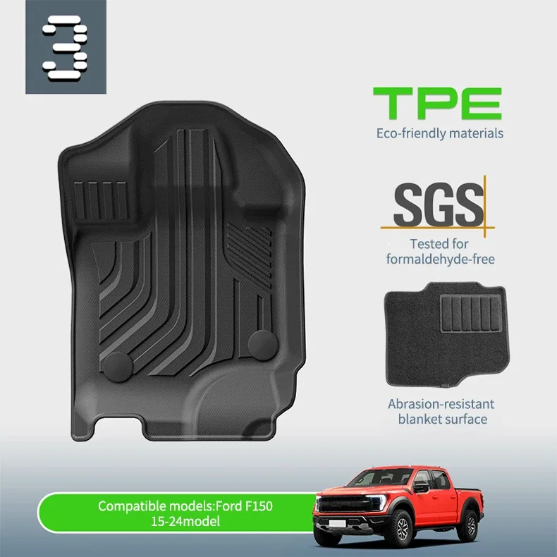 Car Accessories Mats, Decorative Designer Floor Mats, Universal TPE Mats for Vehicles, Anti-Slip Rubber, Luxury Wholesale