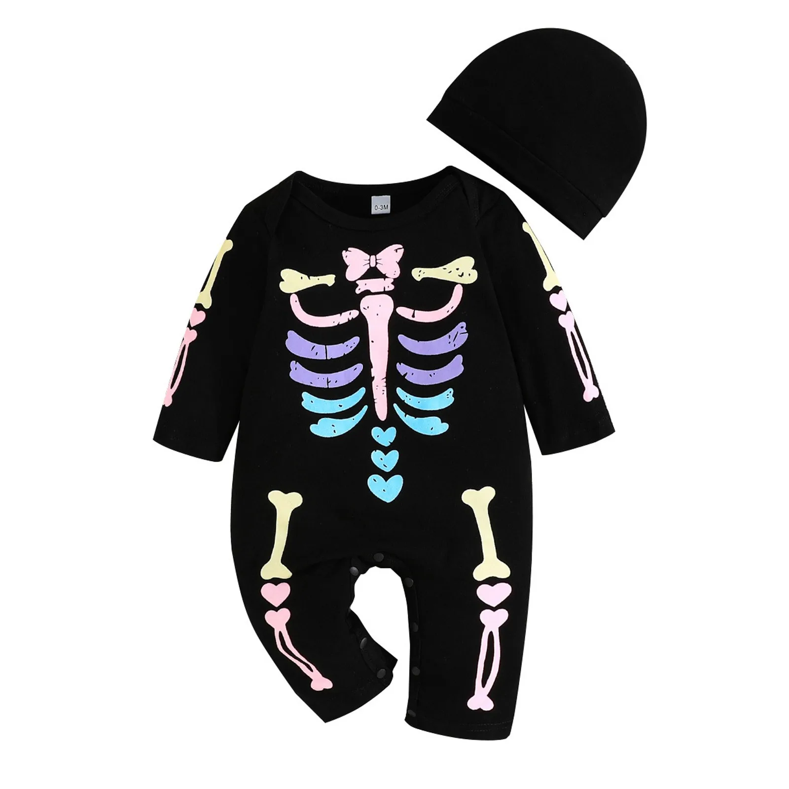 Baby Halloween Skeleton Romper Newborn Fancy Dress Costume Infant Party Outfit Toddler Long Sleeve Jumpsuit