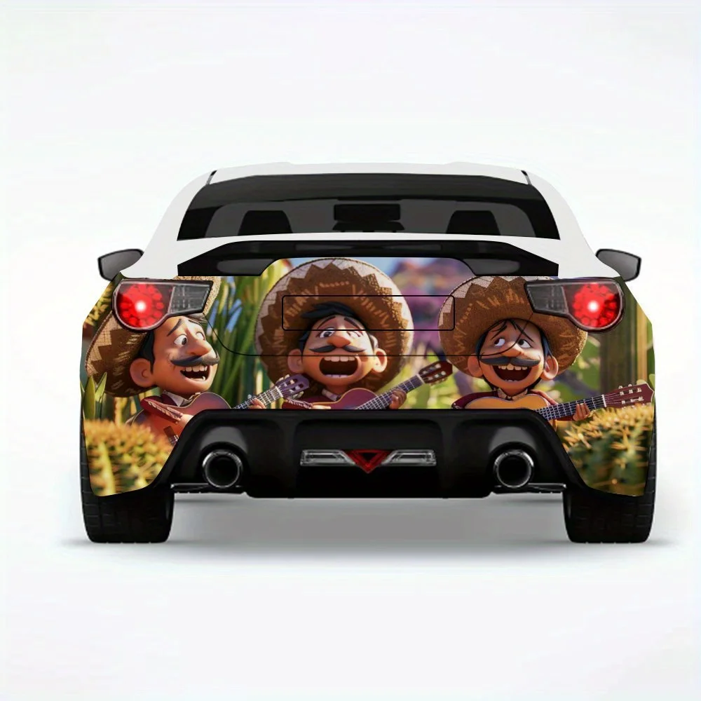 

Mexican_Style_Guitar_Players Автомобильная наклейка-виниловая наклейка для задней части автомобиля, водонепроницаемые самоклеящиеся виниловые наклейки для хвоста автомобиля и бу