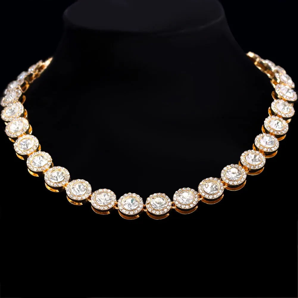 Iced Out 13MM Tennis Chain Micro Paved Cuban Link Chain Necklace Bling AAA Rhinestone Tennis Choker Necklace Women Men Jewelry