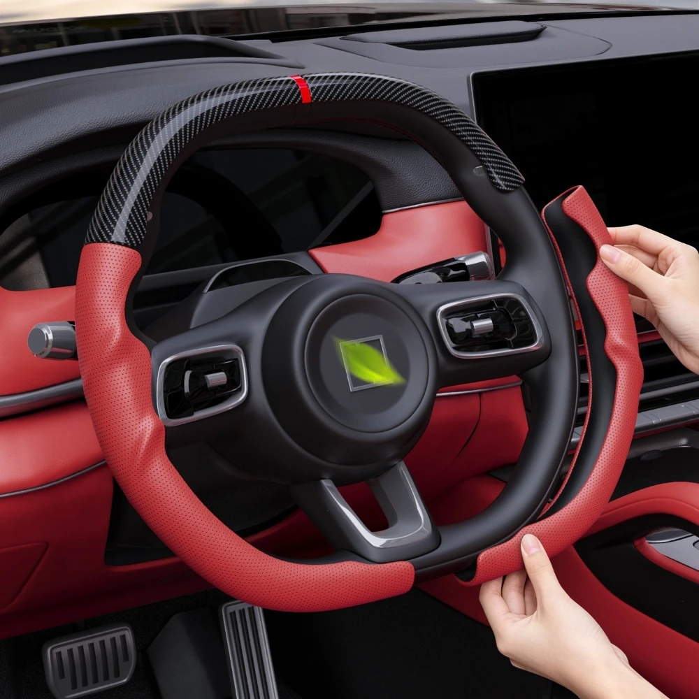 For Zeekr 7X 8X 9X 001 009 007GT Clip‑on Steering Wheel Cover Anti‑Slip All Season Universal Car Accessories