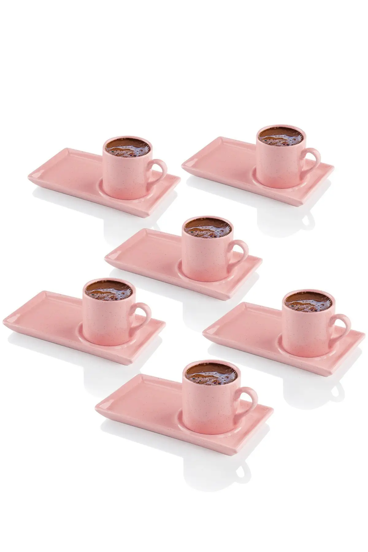 12 piece Ikramlıklı Turkish coffee Kit Package content 6 plate, 6 fincandan.