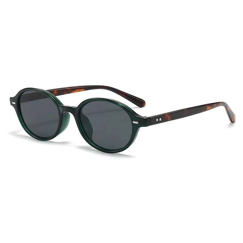 Retro Small Oval Sunglasses Women Men Rivets Small Shades Fashion Eyewear Luxury Sun Glasses UV400 Man Oculus view 2
