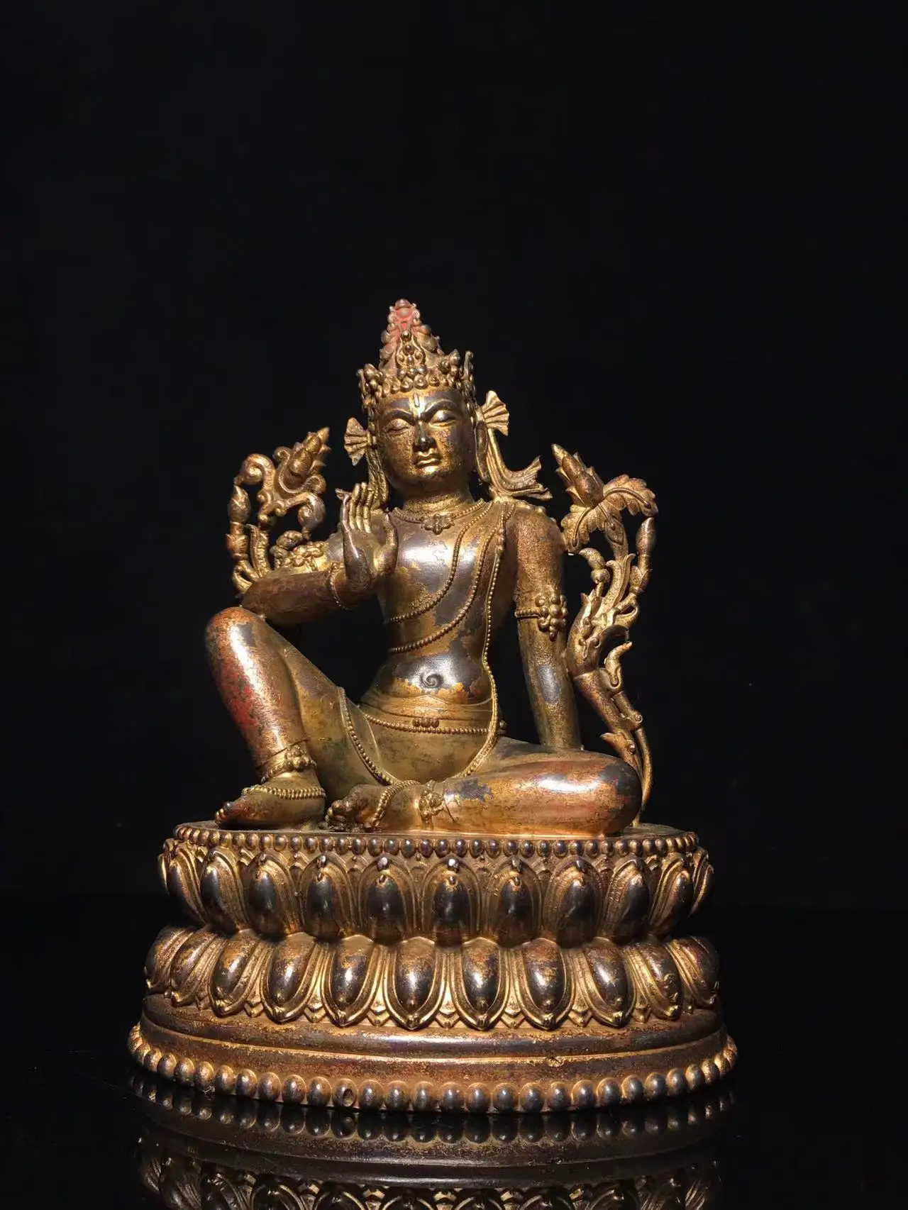 Rare  old copper Freedom buddha statue,Free shipping