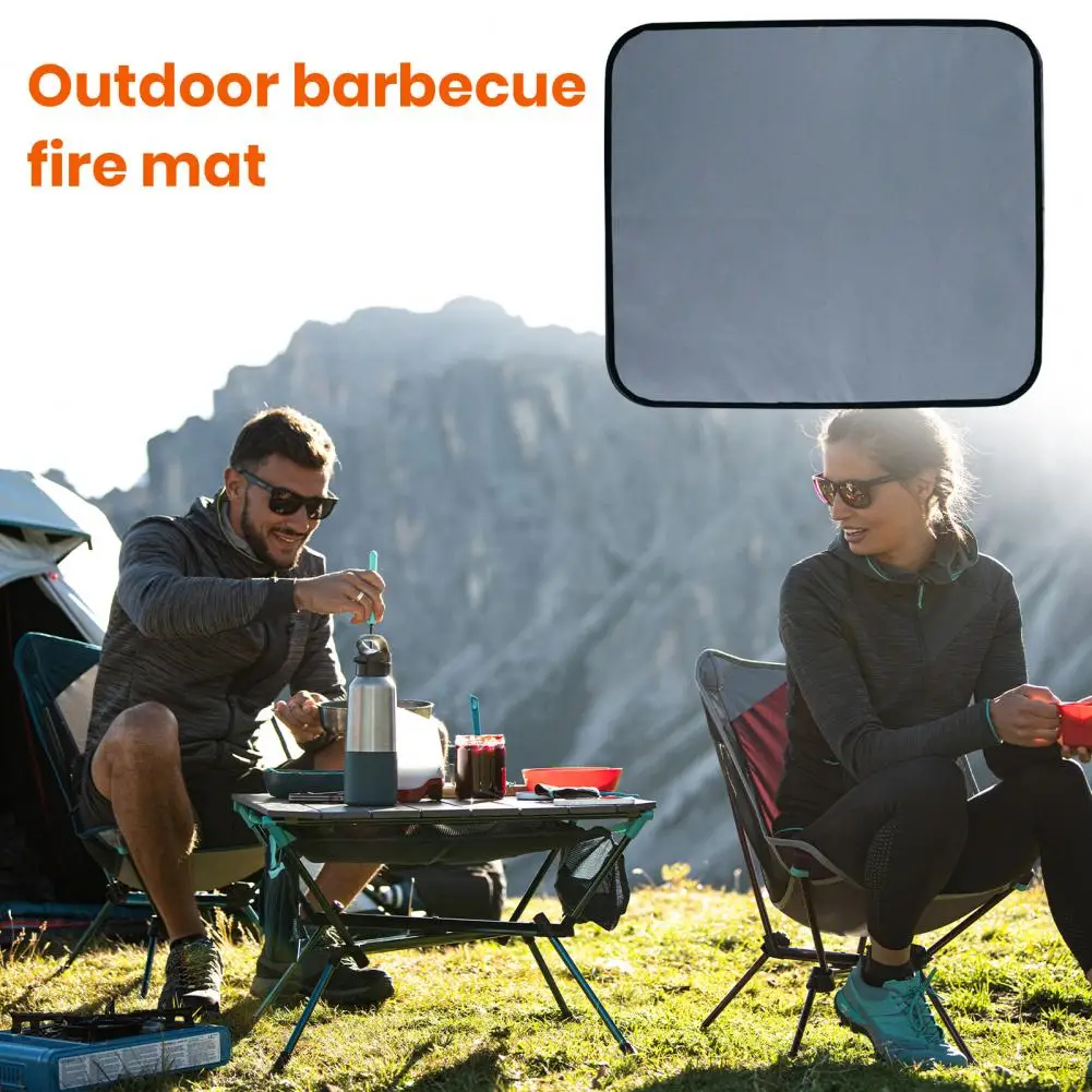 Camping Accessories Fireproof Bbq Mat for Outdoor Tabletop Grill Waterproof Heat-resistant Barbecue Pad Flame-retardant Camping