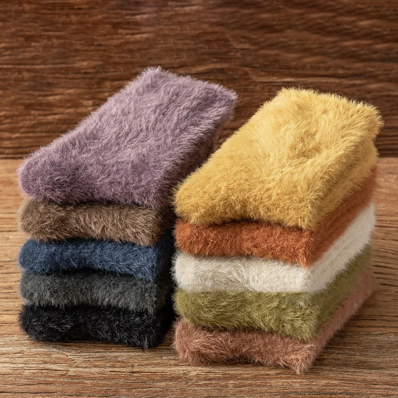 Fluffy Mink Velvet Socks for Women Men Winter Plush Warm Sleeping Socks Thicken Velvet Thermal Socks Sleep Plush Floor Socks