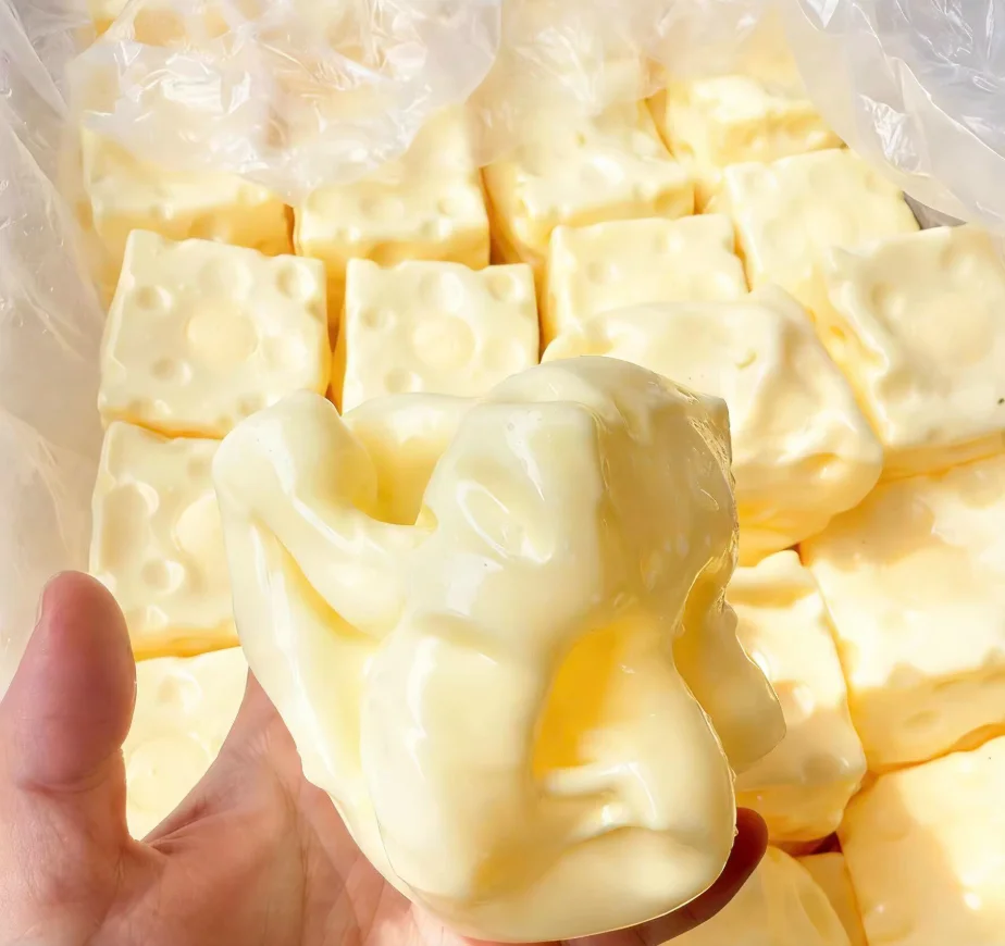 Jumbo Cheese Cube Stress Ball Big Cheese Shapeable Squeeze Ball Non-Bounce Fidget Toy ASMR Sensory Anti-Stress Festival Gift////