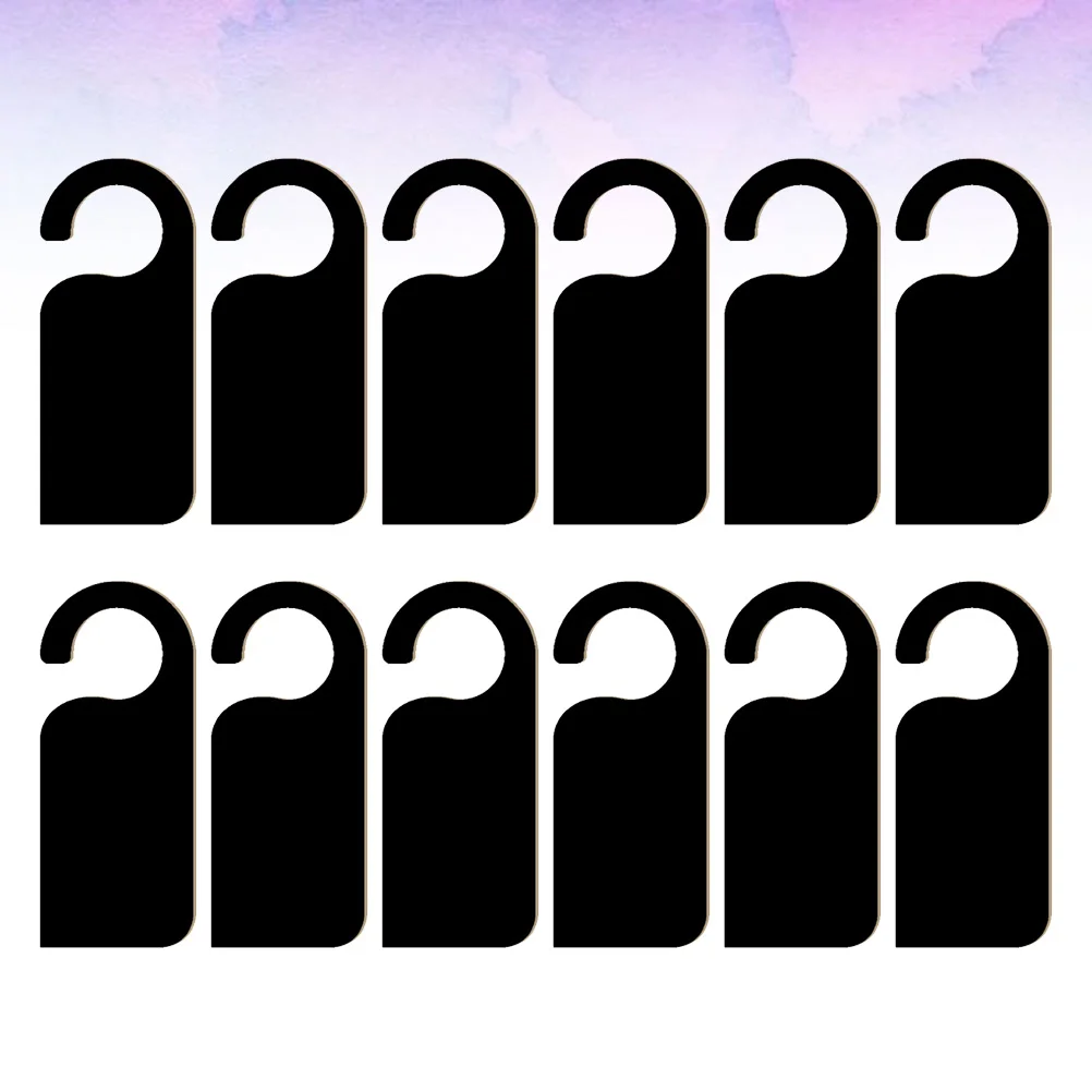 

12pcs Wooden Door Hanging Pendant Small Blackboard Decorative Home Office Party Decoration Creative Doorplate Double Sided