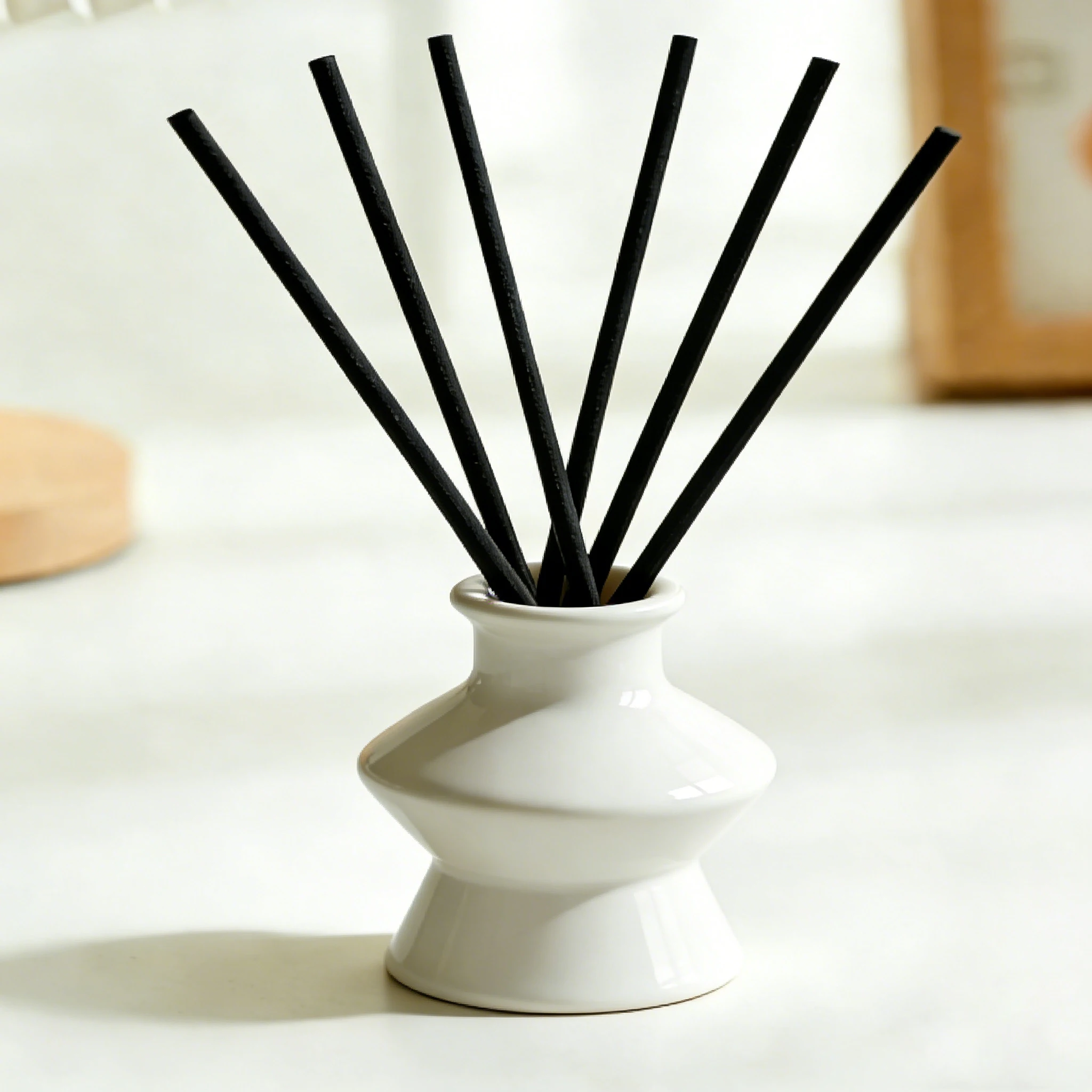 Hot Sale Wholesale 200Pcs 50cm 3/4/5mm Black Fiber Reed Diffuser Sticks- Aromatherapy Essential Oil Refill Sticks for Home Decor