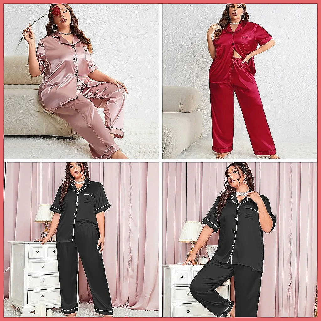 

Комплект пижам больших размеров для женщин: летняя ночная рубашка и халат, удобная свободная домашняя одежда