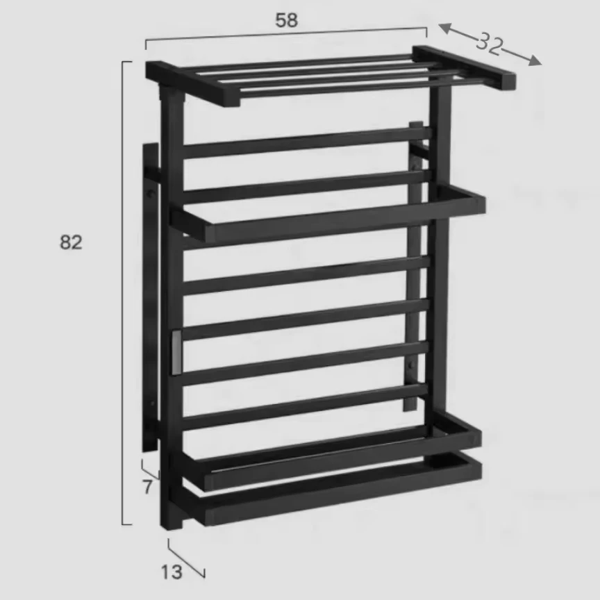 Double Electric Heated Towel Rack With Digital Display Constant Temperature Timer Wall Mounted Black White Bathroom Towel Bars