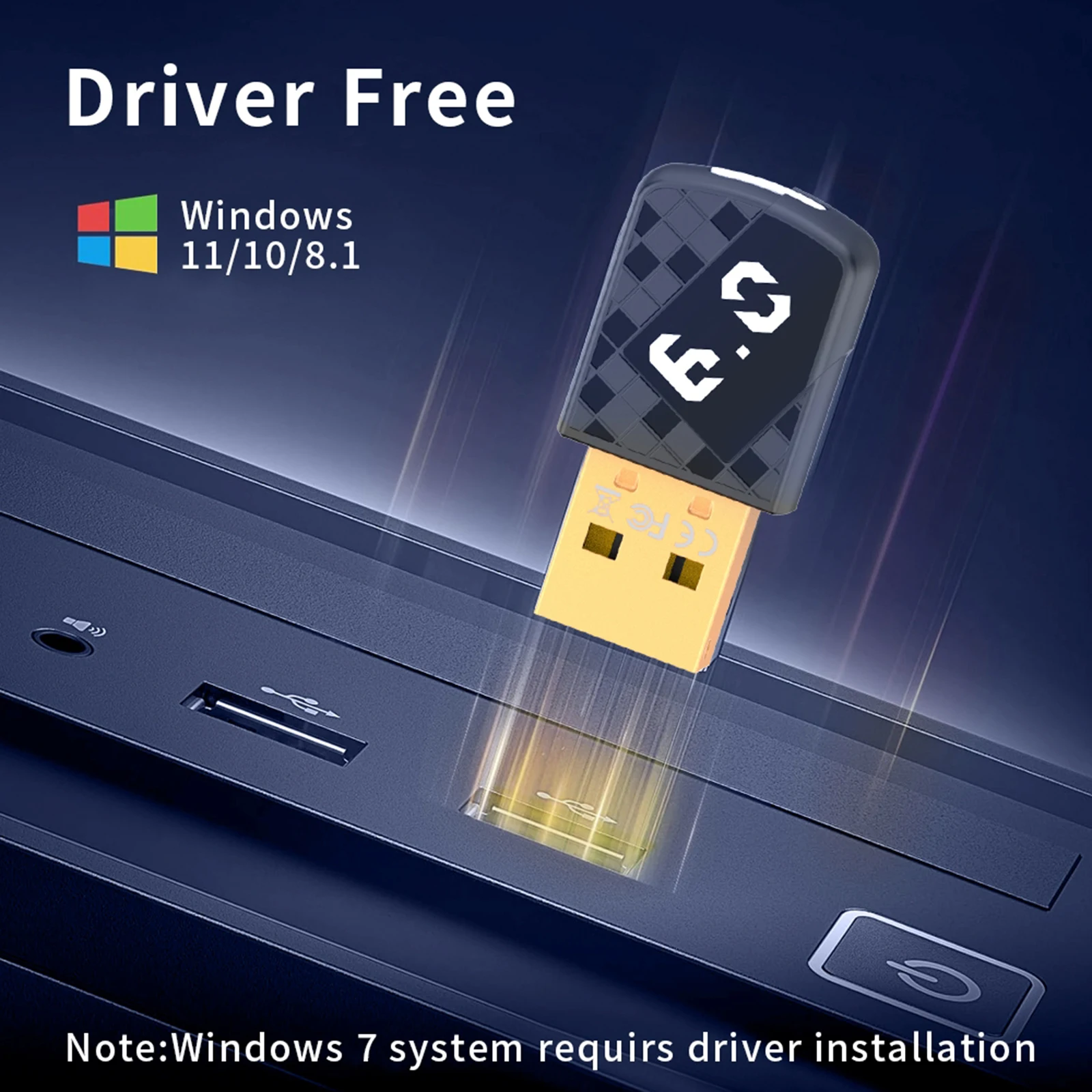 

USB-приемник/передатчик Bluetooth 6.0, совместимый с технологией Plug & Play, беспроводной адаптер для гарнитуры, колонок, клавиатуры, мыши, принтера