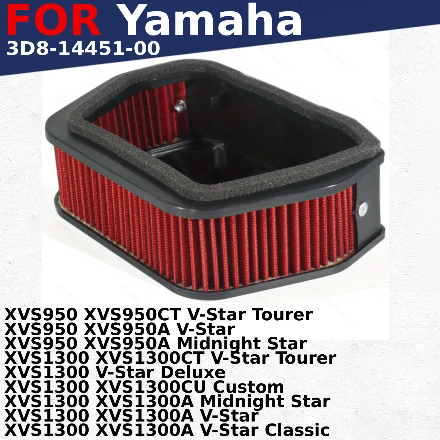 Fits for Yamaha XVS950 XVS1300 V-Star Tourer Motorcycle Parts Air Filter Cleaner Intake Cleaning Element System OEM:3D8-14451-00