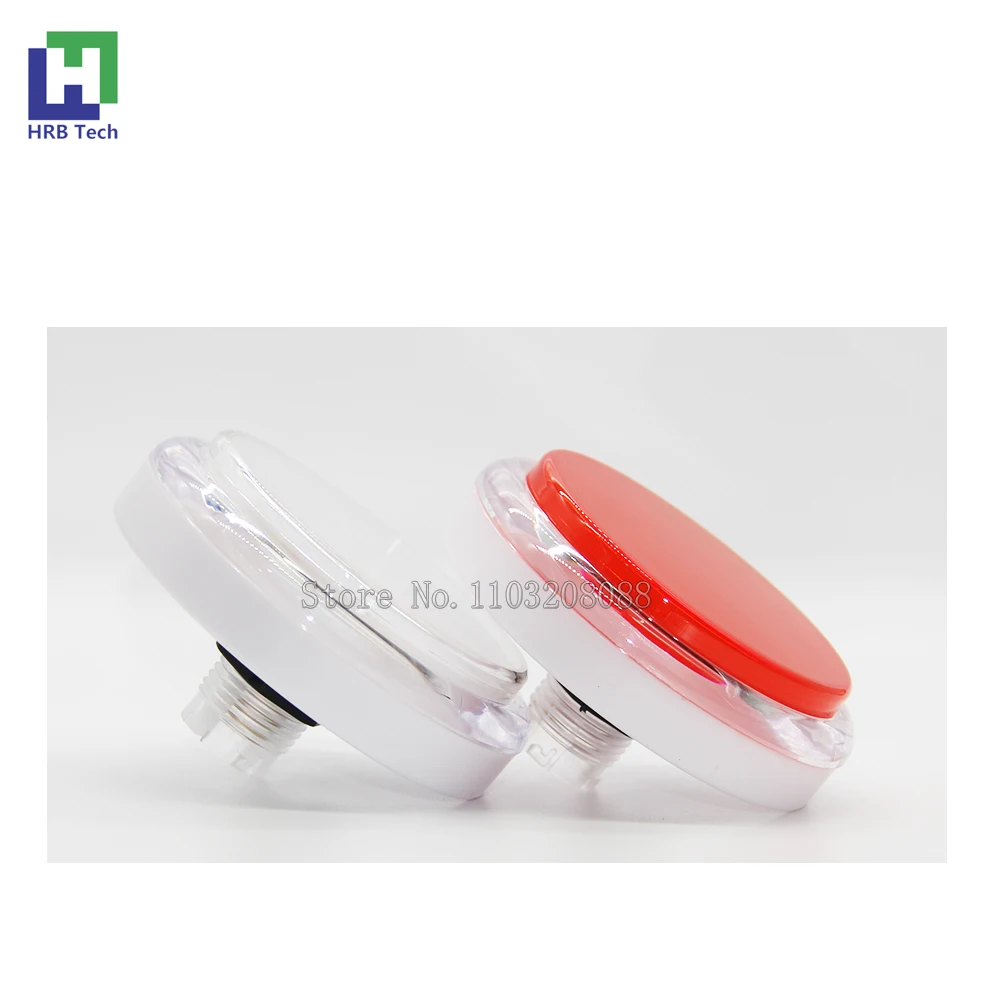 100MM Transparent Convex Flat Push Button with micro switch&12V LED light  Suitable for Multi Arcade  Game Console DIY Part