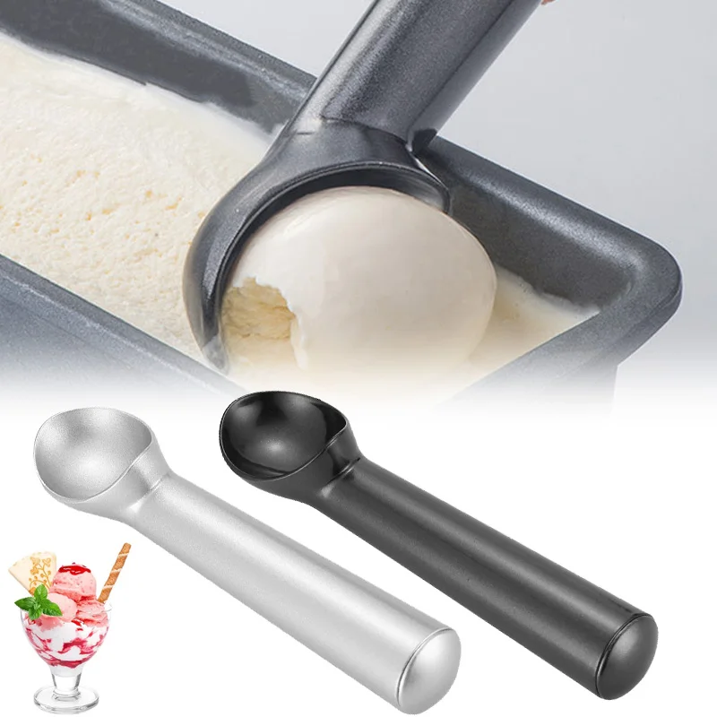 Lightweight Ice Cream Scoop Professional Black Silver Dishwasher Safe Cookie Scooper 7 Inch Non-Stick Ice-Cream Spade