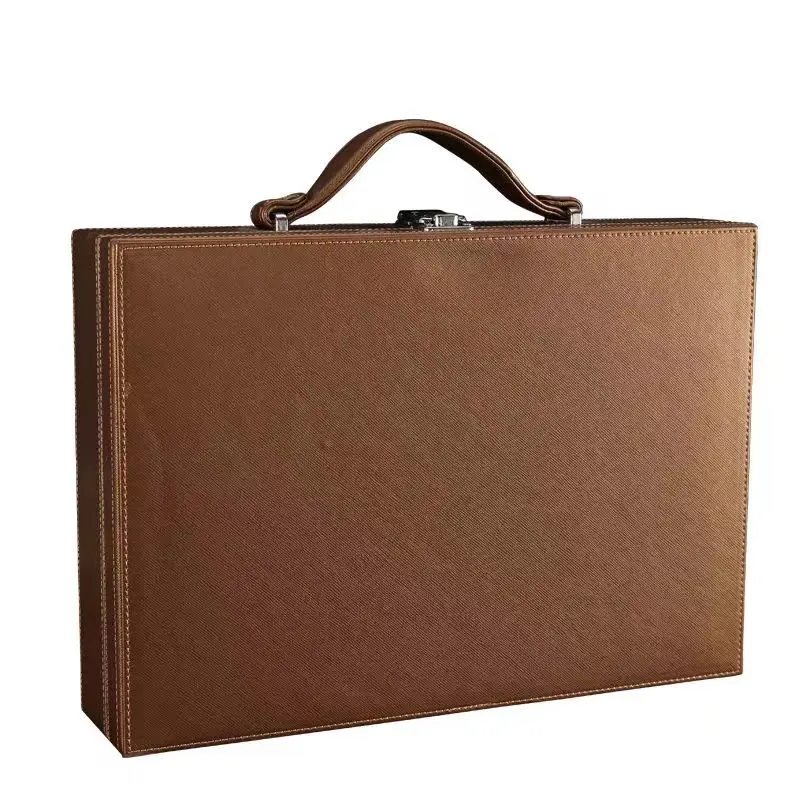 Business Multi Functional Handover Box Key Box Briefcase File Bag Portable Small Suitcase Card Slot Pen Slot