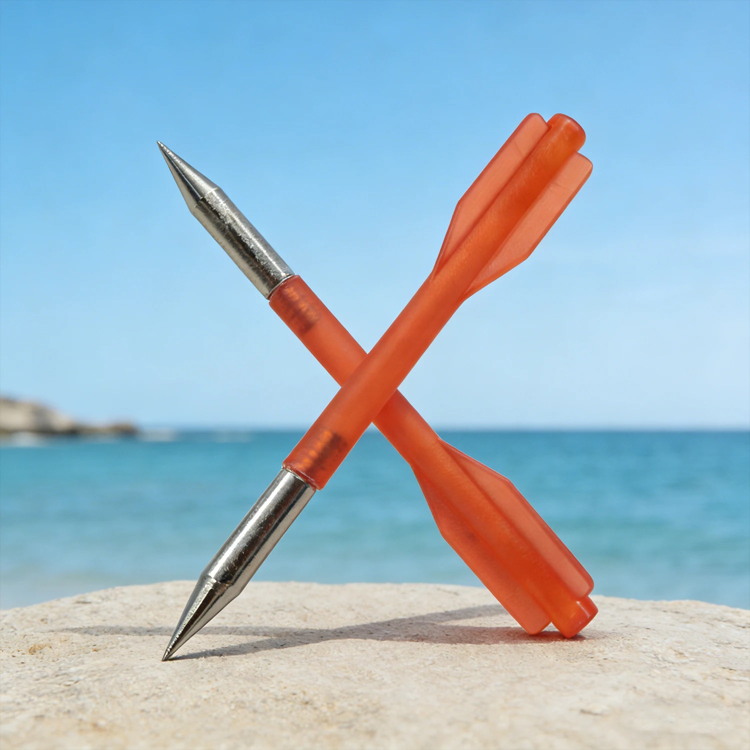 3-Fletching Orange Slingshot Darts with Cone Tip & Flared Tail for Outdoor Target Practice & Precision Sports Gear