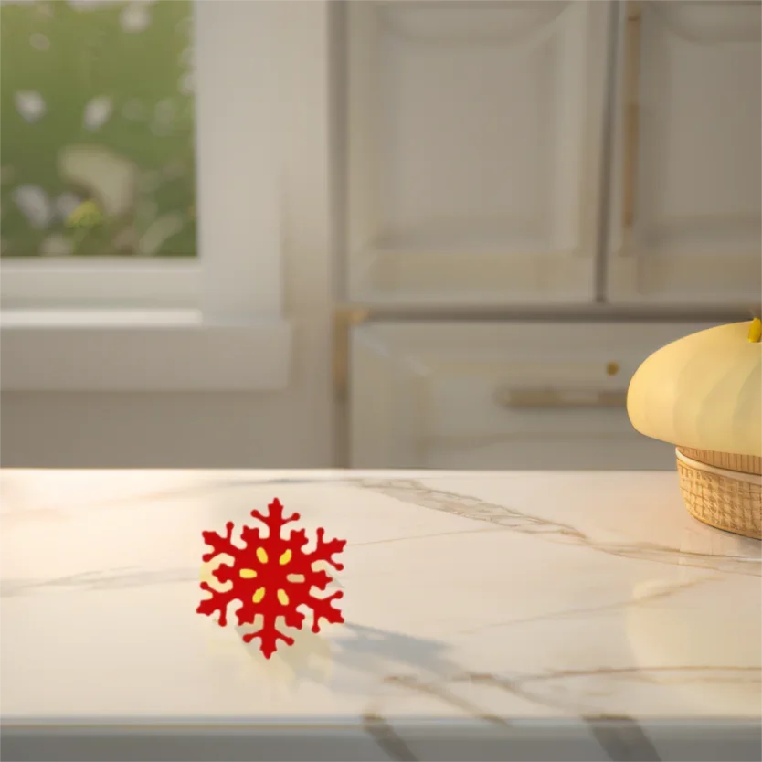 قواعد أكواب ندفة الثلج صغيرة الحجم لعطلة عيد الميلاد، سجادات أكواب القهوة للمشروبات مقاس 10 × 10 سم لتزيين أدوات المائدة على موضوع عيد الميلاد