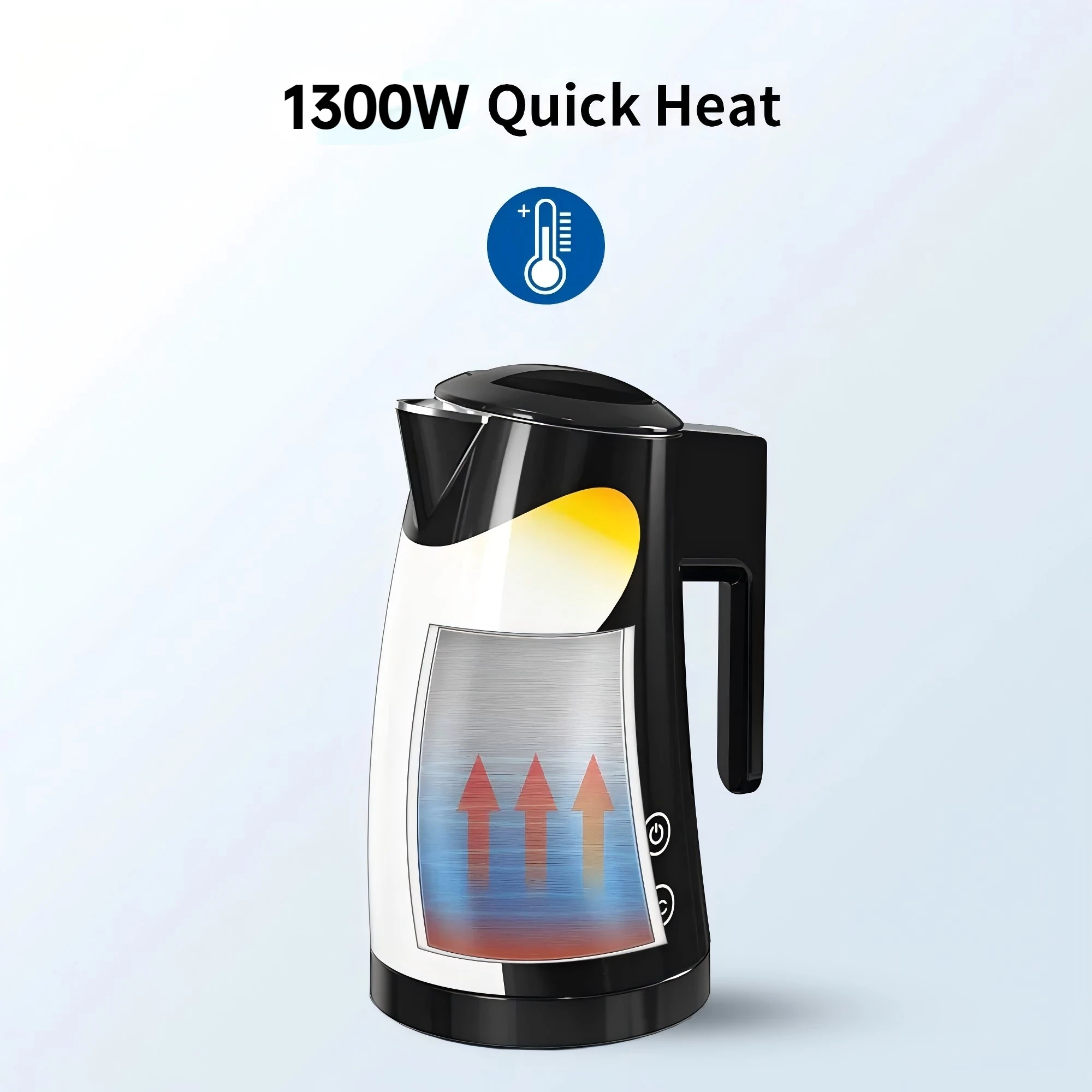 กาต้มน้ําไฟฟ้ามีสไตล์, อุ่น 2 ชม., ฉนวนสแตนเลส, กาต้มน้ําไฟฟ้าไร้สาย, กาต้มน้ําไฟฟ้าแรงต่ํา หม้อชา 1300W