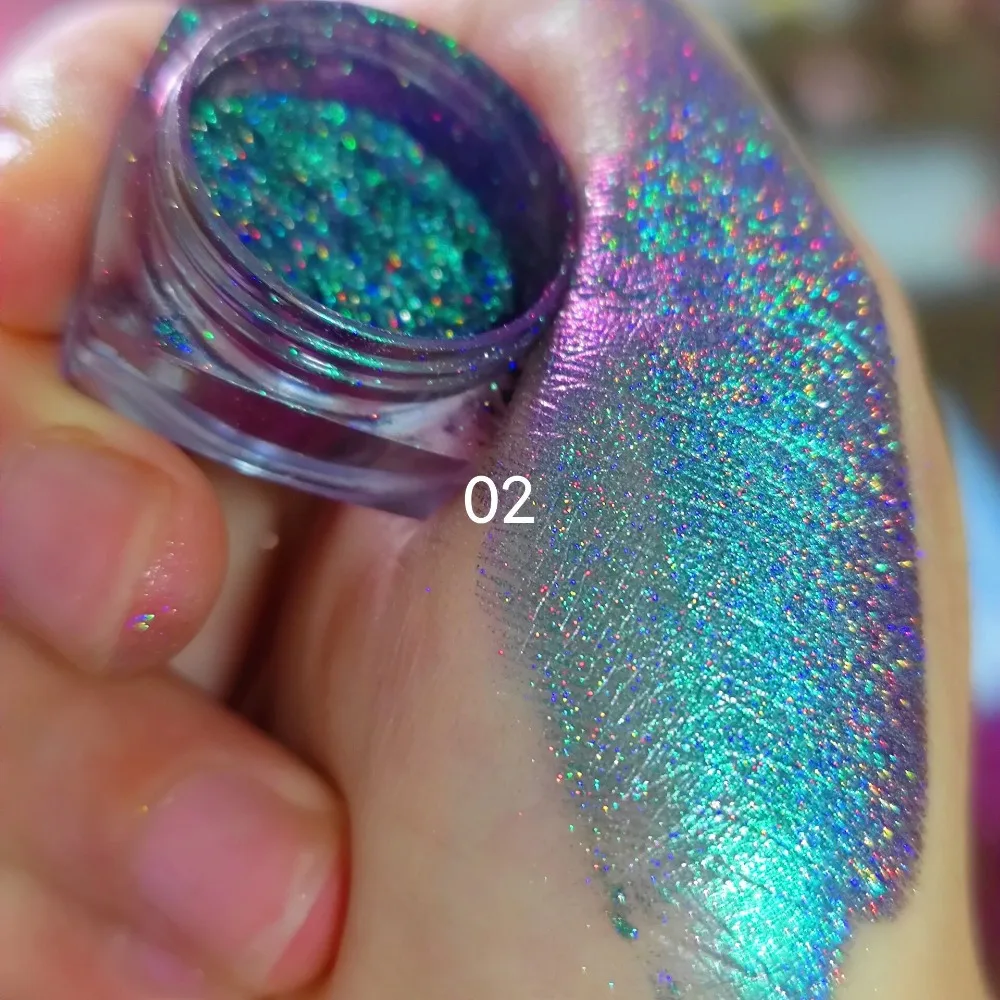 Infinite Chrome Laser Eyeshadow Pigment Glitter Rainbow Eyeshadow Powder Light Change Holographic Eyeshadow Pigment