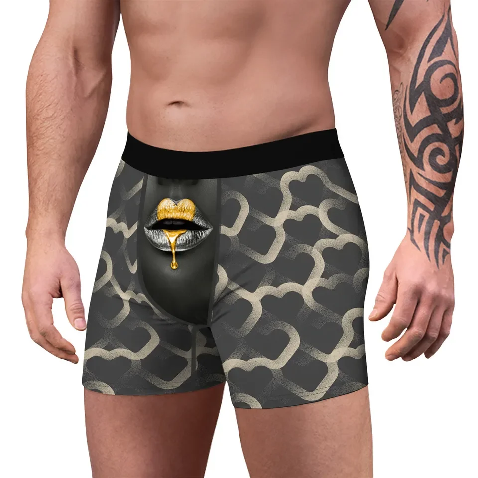 Men'S Youth Novel Cartoon Pattern Printing Boxing Underwear Shorts Digital Printing Adult Underwear Underwear Men Pack Cotton