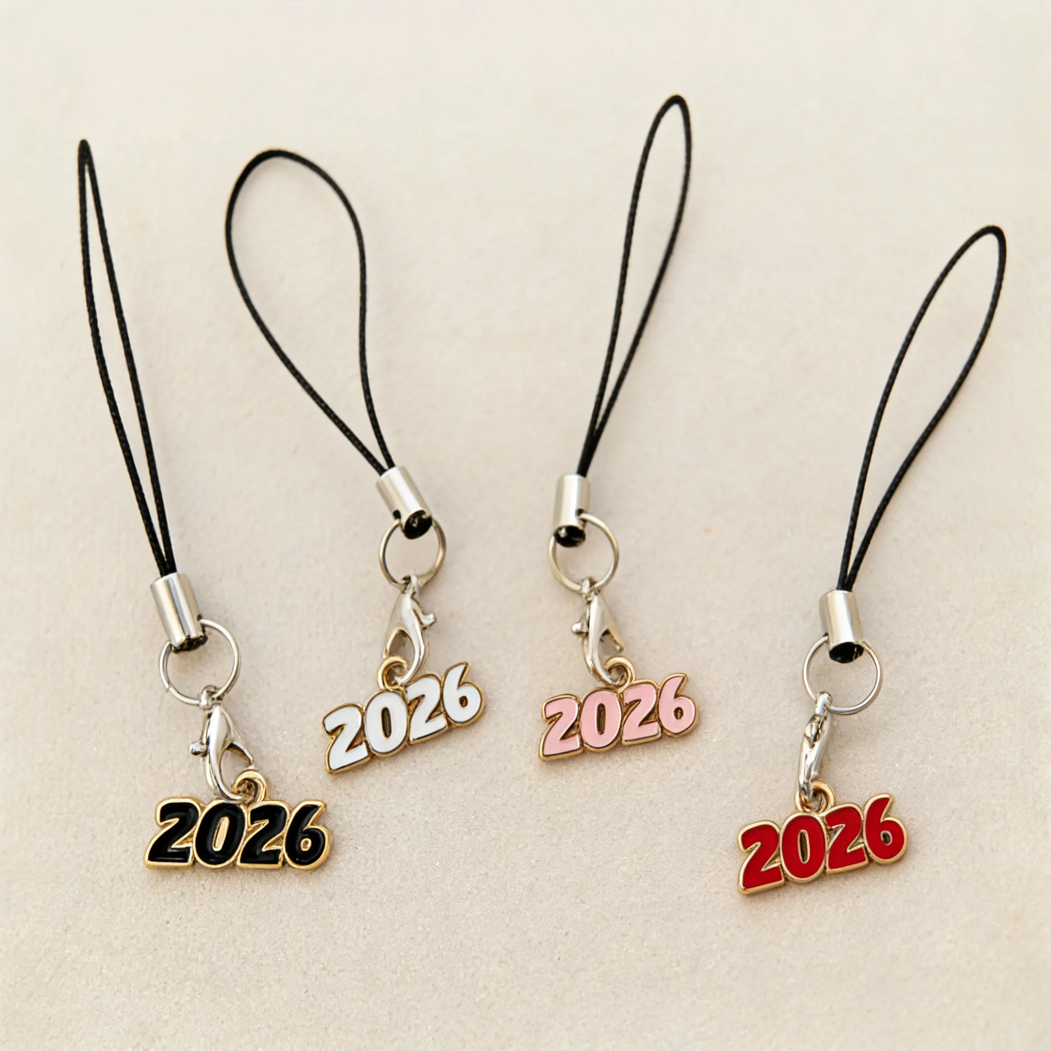 حبل عام 2026، حلية هاتف متعددة الألوان على الطراز القديم، حبل محمول مضاد للخسارة، متعدد الألوان (أحمر/أسود/أبيض/وردي) ديكور عملي مضاد للخسارة، مناسب لأجهزة مختلفة، منتج ديكور تذكاري للعام الجديد #1