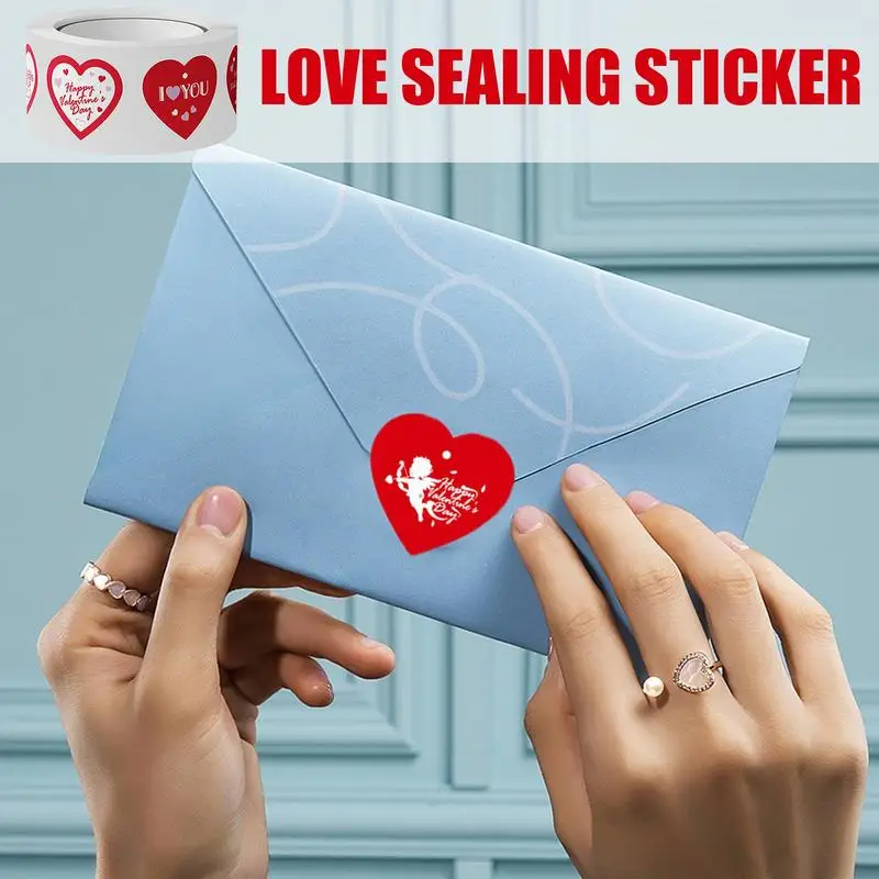 Valentine's Day Stickers Love Envelope Seals 500x Wedding Envelope Stickers Heart Shaped Wedding Invitation Love sealing sticker