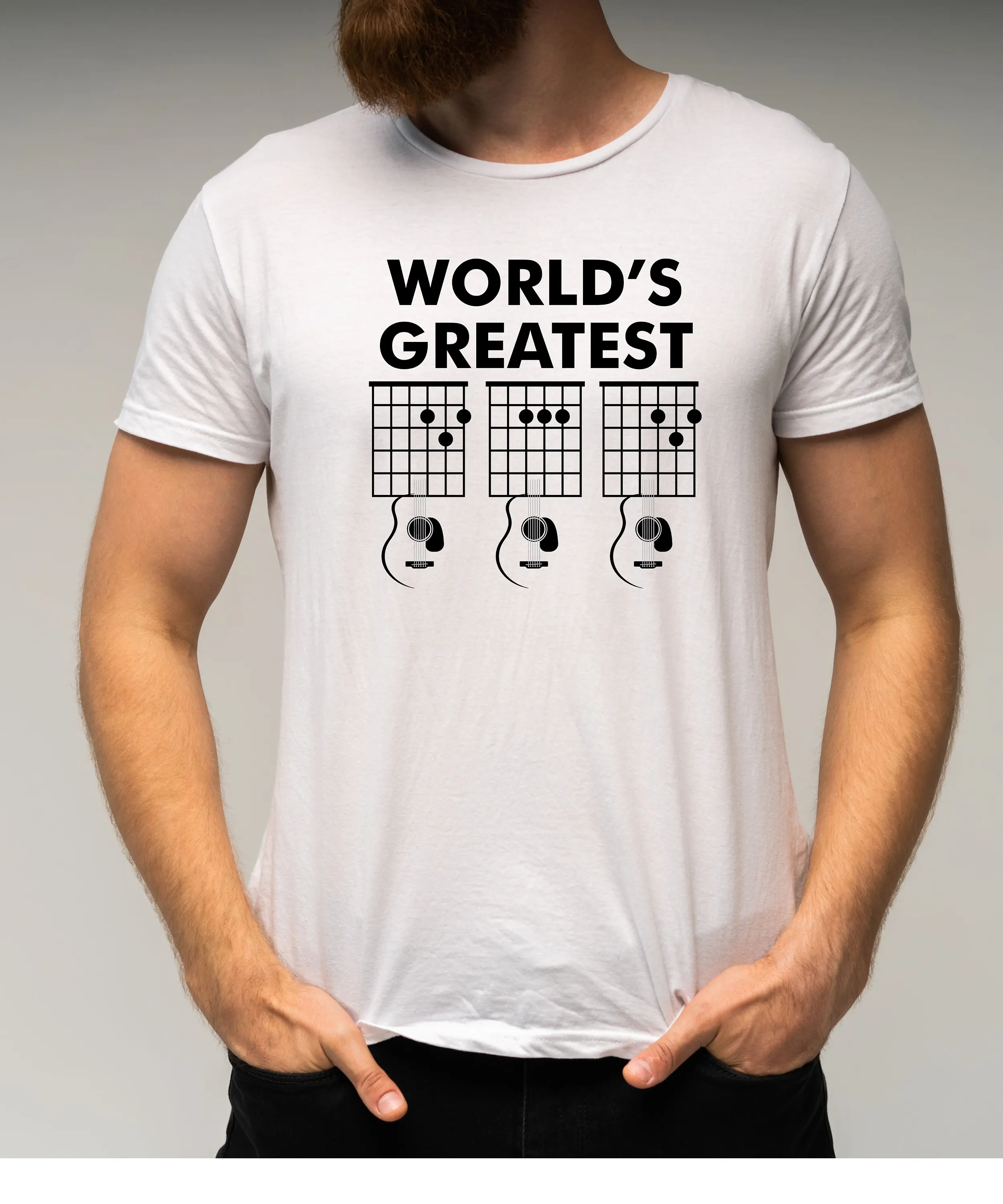 La mejor camiseta con acorde de guitarra para papá del mundo, la mejor día del padre, perfecta para él, amante y entusiasta de la música