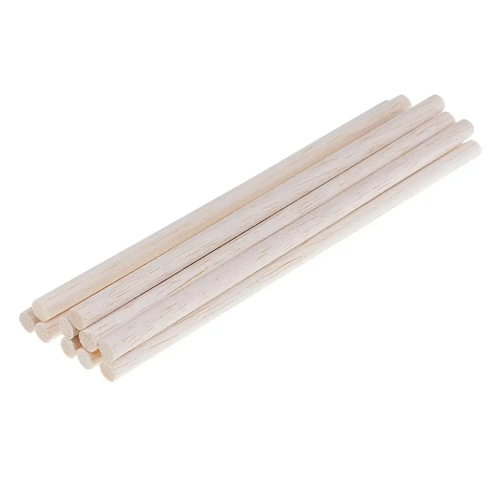 Lot de 10 bâtons ronds en bois de balsa non fini, cheville de 200mm, nouveauté, bricolage à faire soi-même