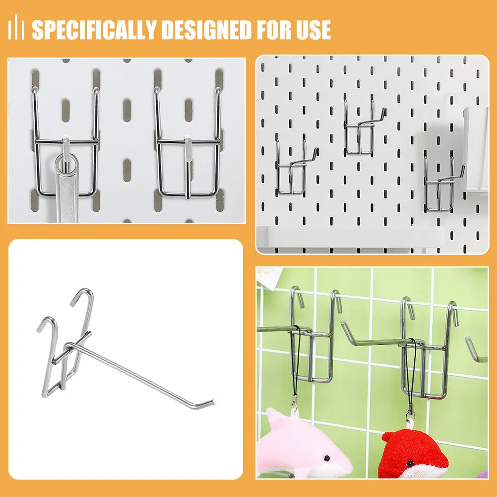 40Pcs Wear Resistant Iron Gridwall Hanging Hooks for Grid Panels Display Racks Garage Shop Retail Store Space Optimizing Utility
