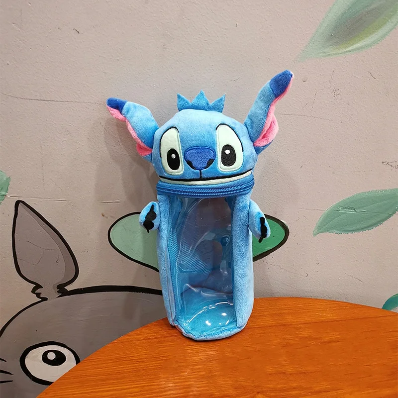 Disney Stitch Anime Plush Pen Pencil Bag Case  Stitch Kawaii Girls Large Capacity Pen Bag Makeup Pouch Children Toys Gifts