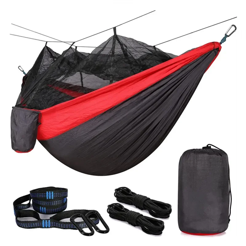 

Outdoors Parachute Cloth Travel Camping Hammock with Mosquito Net ,portable Lightweight Backpacking Hammock Easy Hammocks Swing