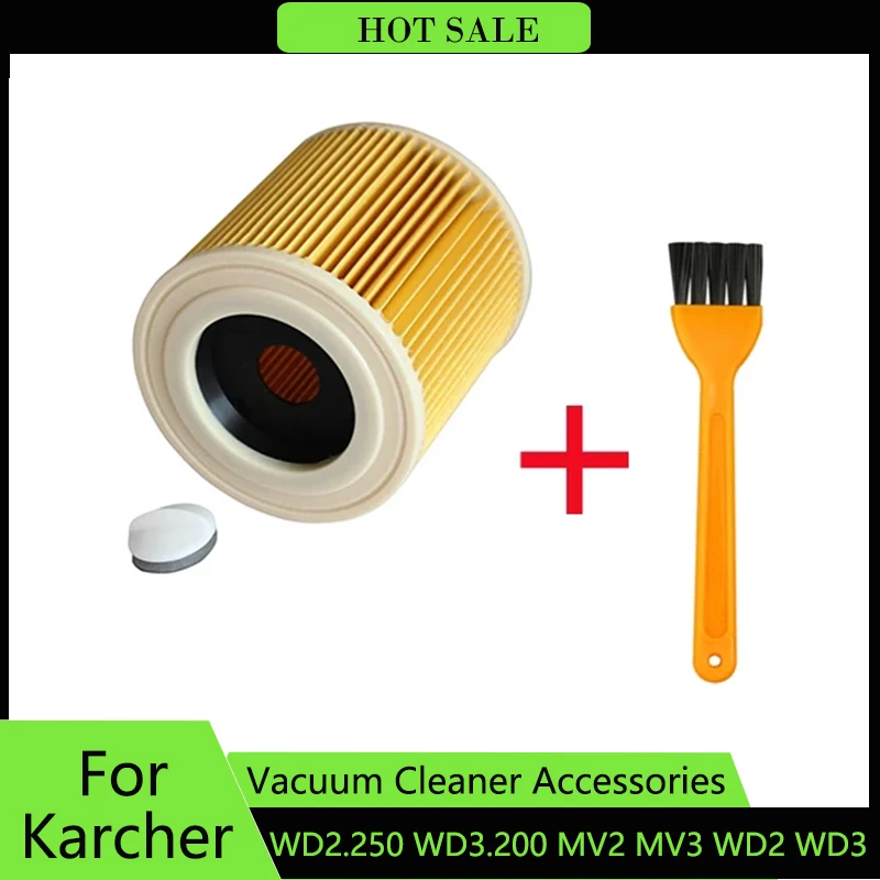 Air Dust Filters For Karcher Vacuum Cleaner Replacement Accessories Spare Parts Cartridge HEPA Filter WD2250 WD3.200 MV2 MV3 WD3