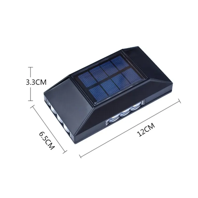 1/3pcs 12 LED Solar Wall Lamp Outdoor Waterproof Four Sides Glowing Light Staircase Villa Balcony Lighting Solar Wall Lights image 6