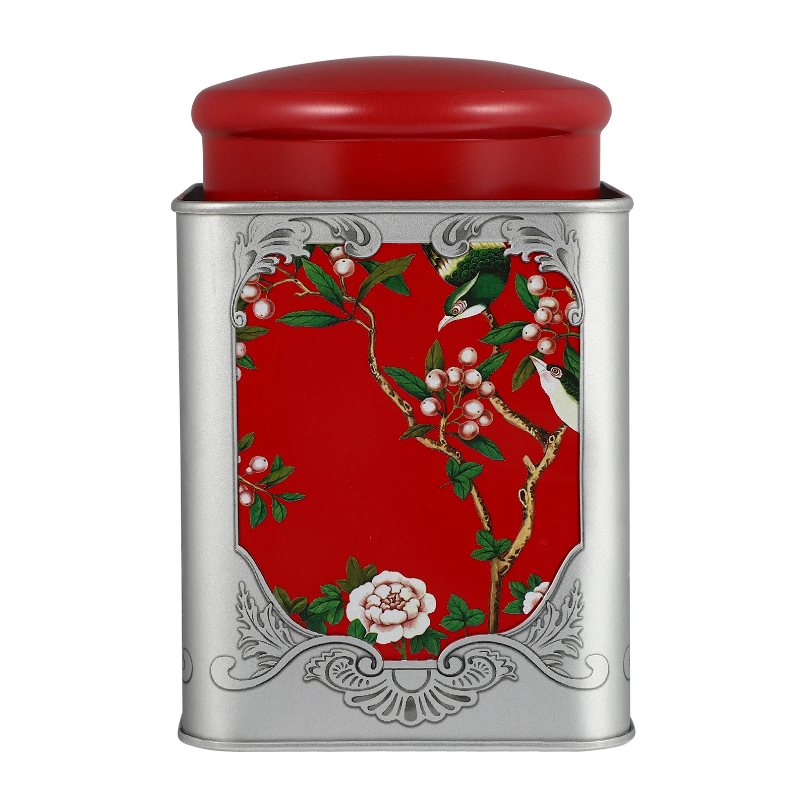 

Airtight Tea Canister Tinplate Containers Square Sealed Cans Candies Boxes Snacks Boxes Red Holiday Cookie Jars Storage