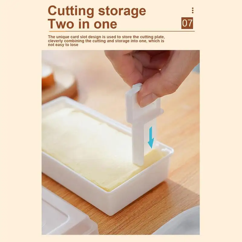Butter Dish With Cover Butter Fresh-keeping Box With Cutter Slicer Household Butter Box For Refrigerator Kitchen Supplies For