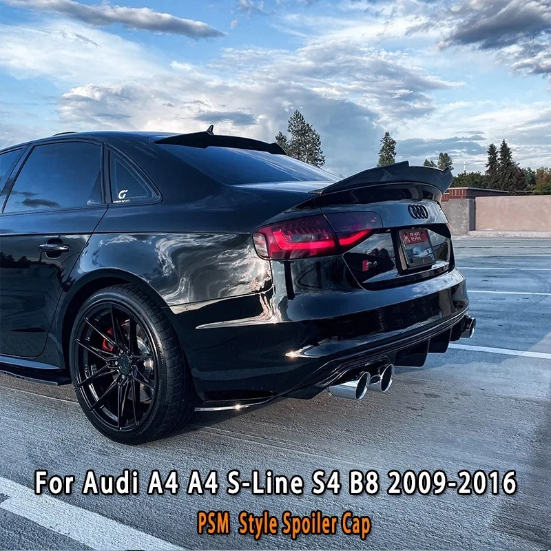 

Для Audi A4 Audi A4 S-Line S4 B8 2009-2016 PSM Стиль Автомобильный задний багажник на крышу Спойлер Крышка Крыло Задний спойлер Сплиттер Bodykit Накладки