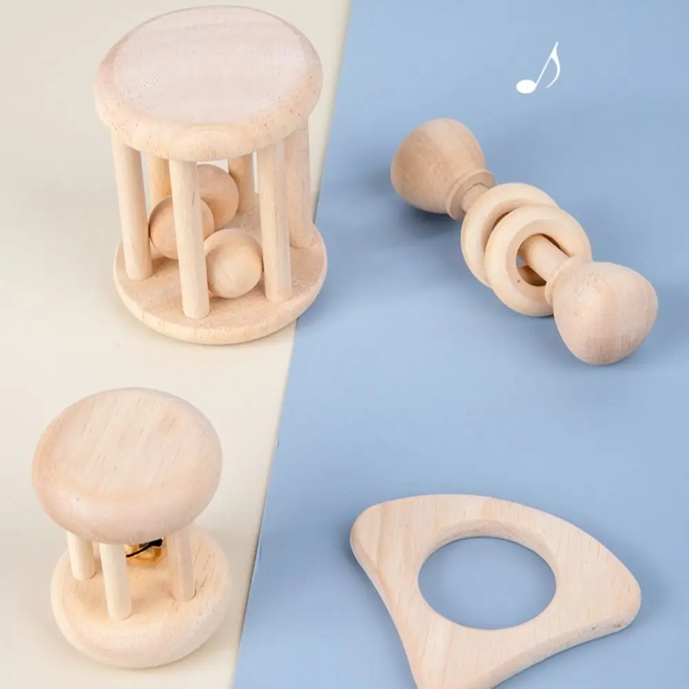 Regenbogen Ringe Holz Baby Rassel Spielzeug Frühes Lernen Montessori Musical Handbell Rassel Spielzeug Bunte Pädagogische