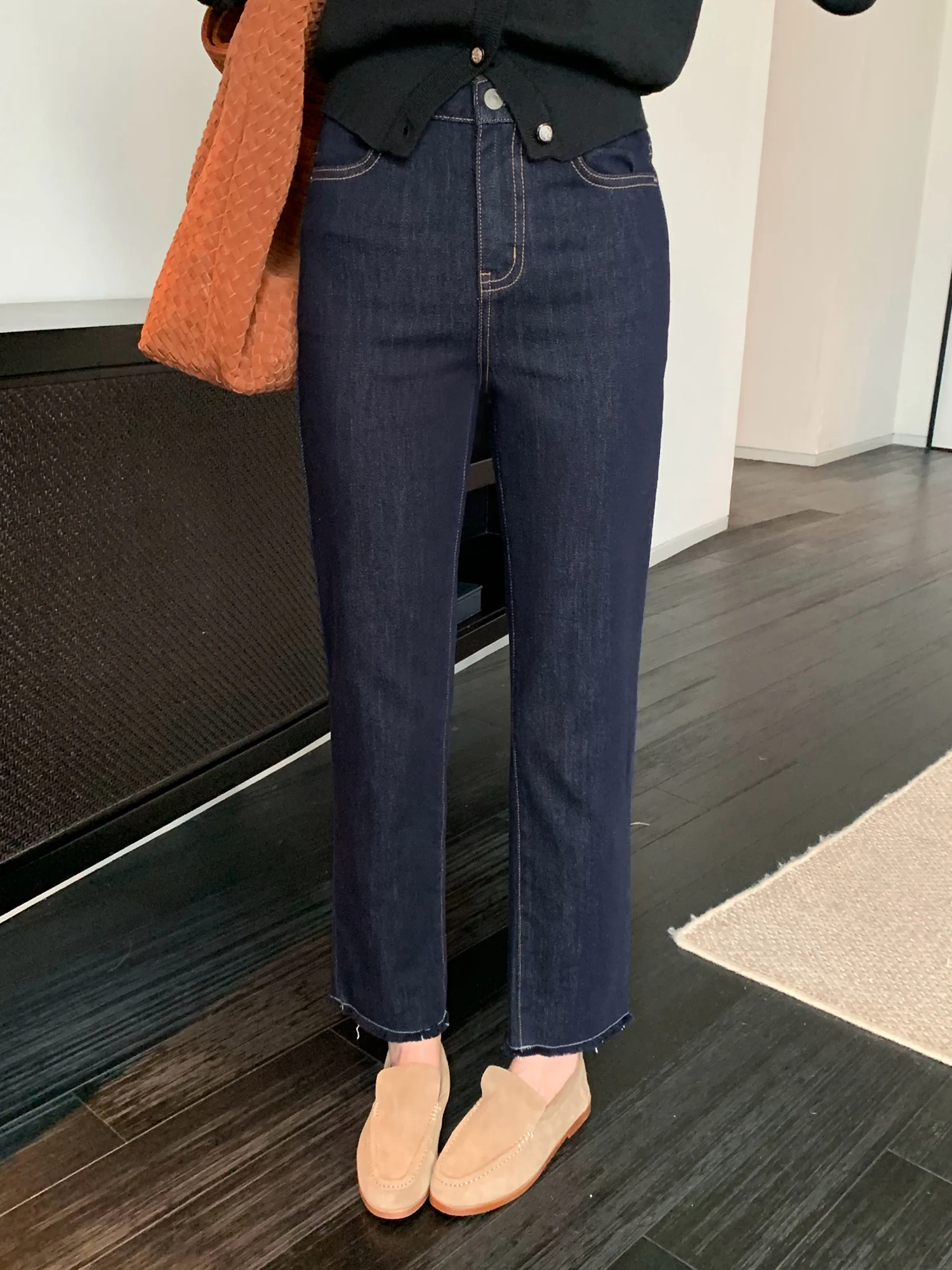 

Pusumede, облегающие джинсы с высокой талией, женские повседневные узкие хлопковые эластичные джинсовые брюки из девяти предметов, осенний сезон, женская мода