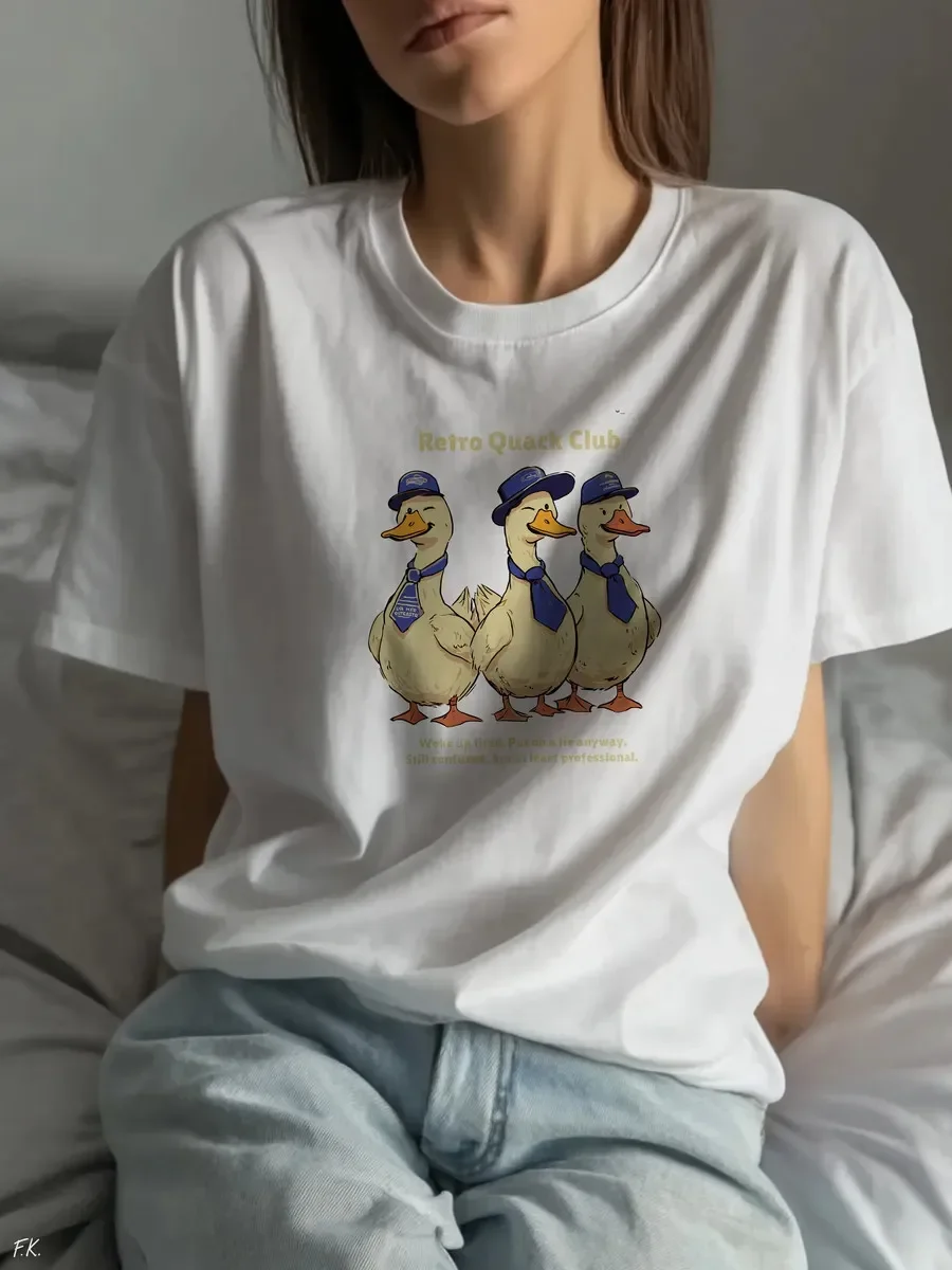 

Cute Style 100% Pure Cotton Printed American, Versatile, Fashionable, Niche and Loose T-shirt, Trendy and Stylish Top