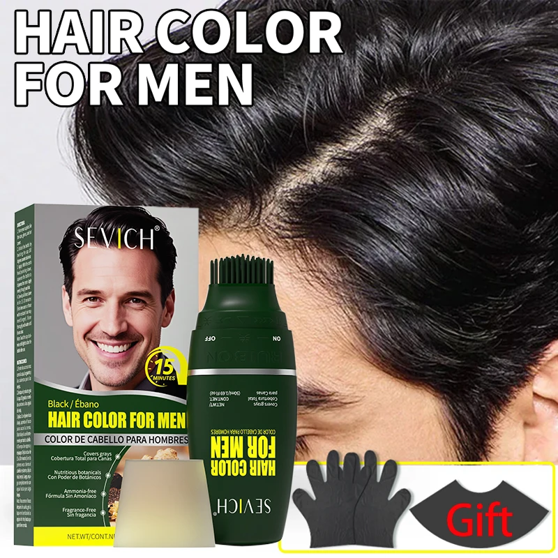 

Ginger Black Hair Dye Shampoo Instant White Hair Permanent Cover Hair Dye Cream Hair Color Shampoo Men Black Beard Dye Shampoo
