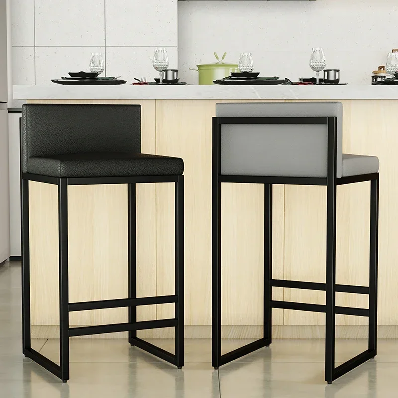 Banquinho de metal preto exclusivo, tamborete de alta qualidade, decoração de mesa de veludo europeu criativo, cozinha moderna e bar