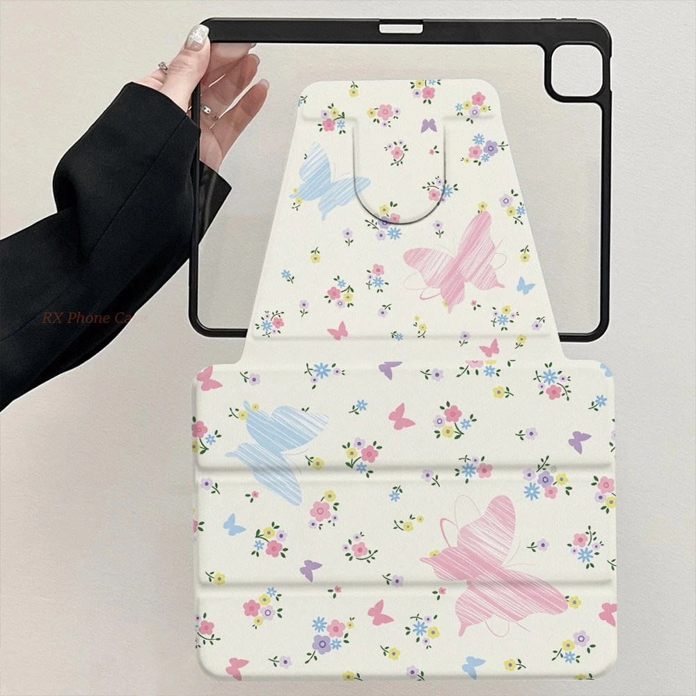 Macaron Butterfly Floral Table Case For Samsung Tab S9 Plus S9 FE Plus S10 Plus A9 A11 Plus S7 Plus S8 Plus A8 S7FE S6 Lite Case